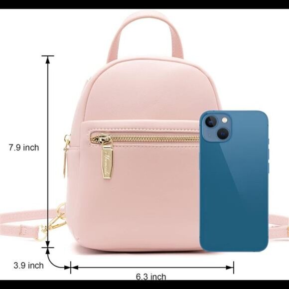 Mini Backpack Purse Cute Leather Backpack Women Small Shoulder Bag Handbags Blue - Picture 3 of 7